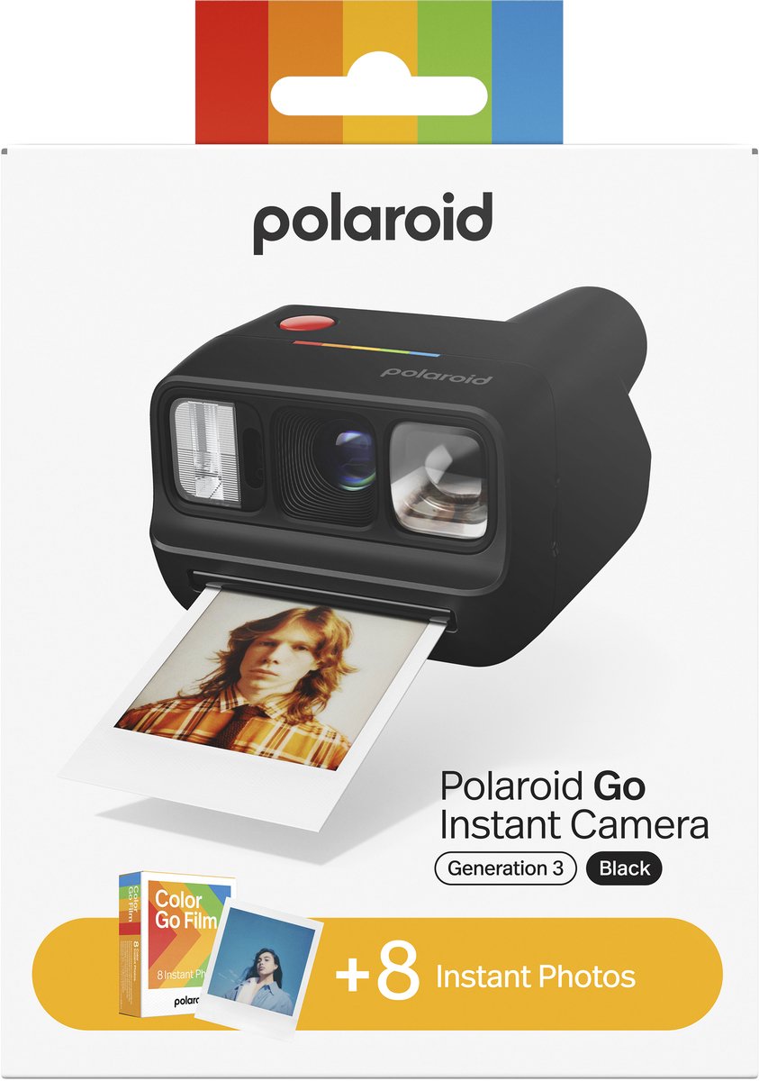 Polaroid Go Gen 3 Black + Color Film Bundle - 8 Photos