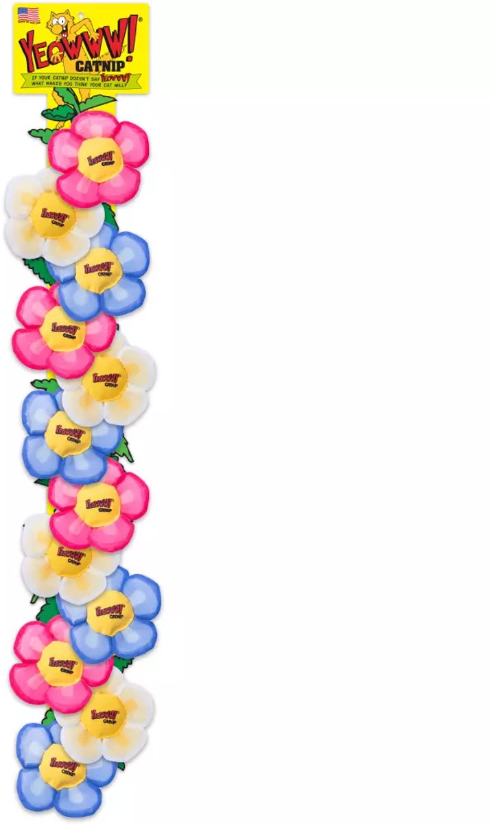 Yeowww! Display Strip Daisy's Flower Top 12 st - Kattenspeelgoed - Yeowww Daisy Flower - display strip kattenspeelgoed