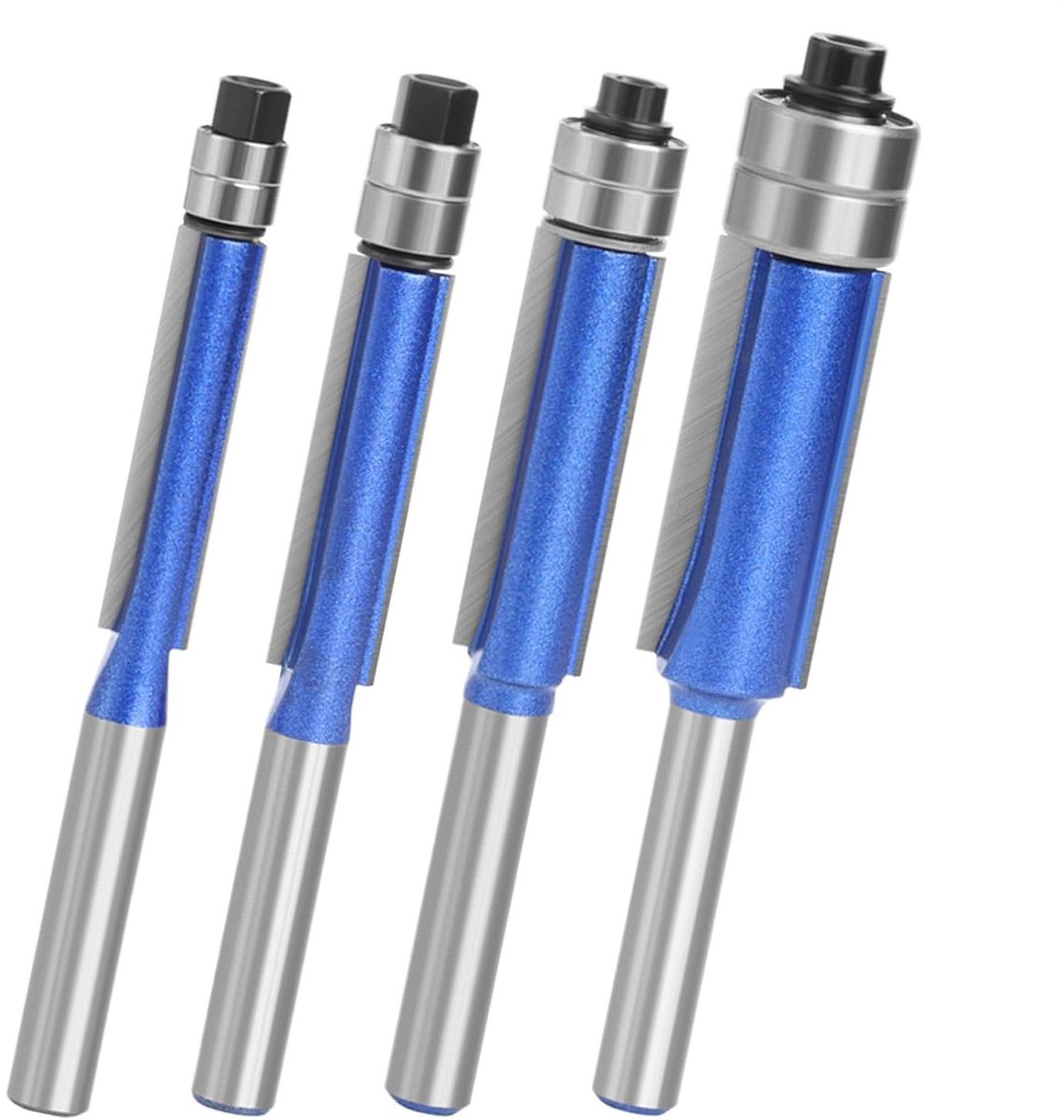 Bovenfrees Bits - Freesopzetstukken Hout - Nauwkeurige Randbewerking - Duurzame Legering - 4 Stuks - Metaal