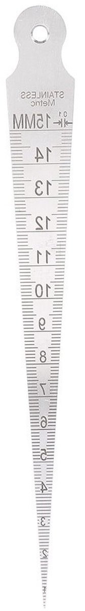 Dailygoods- Taper Gauge Roestvrij Staal - Meetbereik 1-15 mm - Metrisch/Imperiaal - Interne Diameterbepaling - Diafragma Meting - Nauwkeurige Aflezing - Meetlat