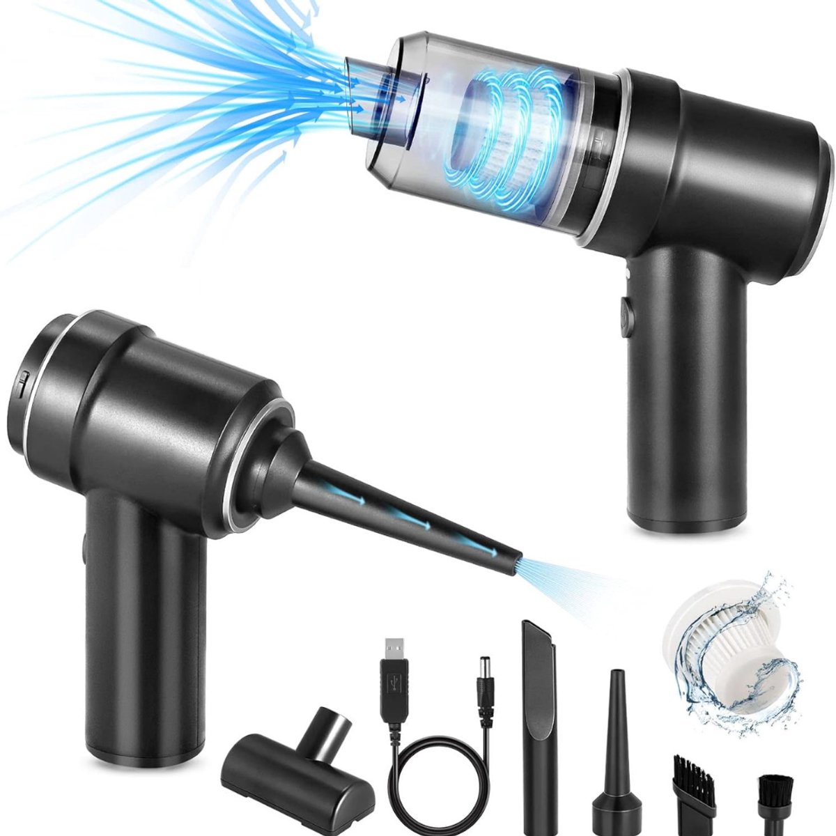 TopChoice® Kruimeldief draadloos - Handstofzuiger - Autostofzuiger - 9000pa - Zwart