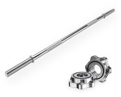 VirtuFit Halterstang - 170 cm - 30 mm - Belastbaar tot 160 kg - Lange Halterschijvenopnames - Gemaakt van Massief Staal - Binnenmaat 114 cm - Halterstangen - Halterstang 30 mm - Halter Stang