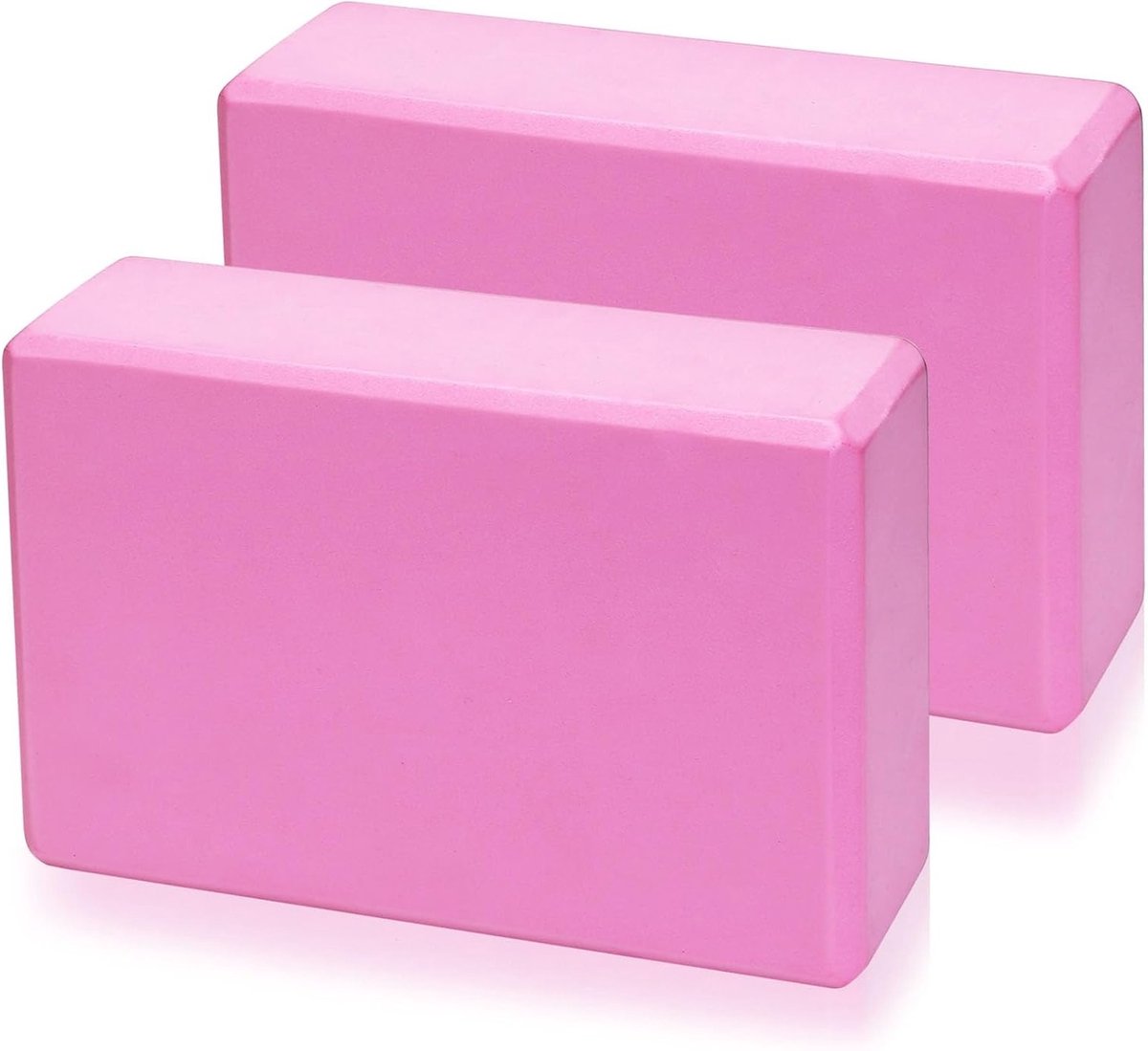 Set van 2 Yoga Blokken van EVA Schuim - Hoge Dichtheid, Antislip, Ideaal voor Balans en Meditatie (Roze, 23x8x15cm)