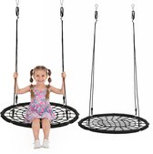 Springos Nestschommel | Kinderschommel | Ø102 CM | Max 120 KG | Zwart