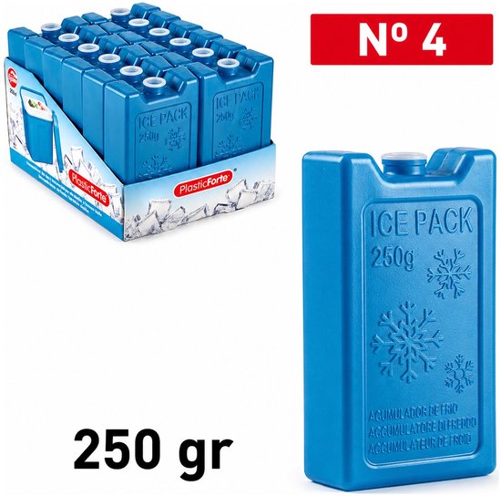250 grams koelelementen 13 x 7.5 x 3 cm kobalt blauw kunststof met sneeuwvlokken print van Benson — afbeelding 3