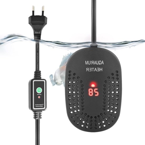 Mini Verstelbare Aquarium Heater 50W: Digitale Verwarming met Beschermhoes en Controller voor Aquaria van 10-60L, Ideaal voor Tropische Vissen en Aquatic Planten