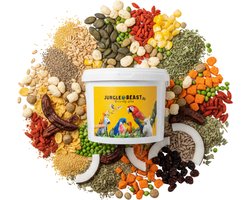 medium papegaaien mix - papegaaienvoer - papegaai eten - Grijze roodstaartpapegaai - Amazonepapegaai - Pionuspapegaai - Caique - Halsbandparkiet - Zonparkiet