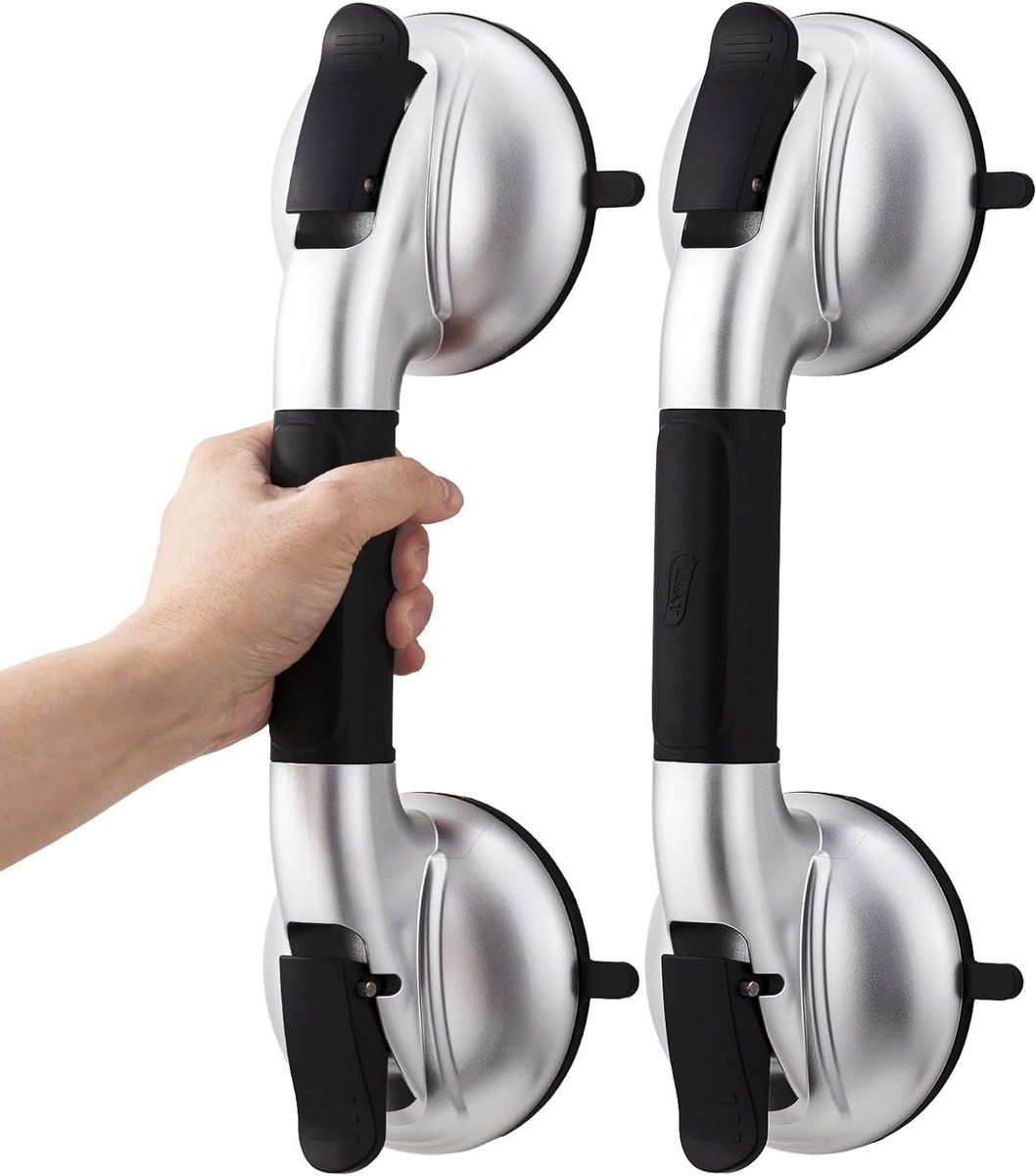 Suction Grip Rails voor Badkamer, 2 Stuks, Maximaal Houdvermogen 150kg, Antislip en Veiligheidsoplossing