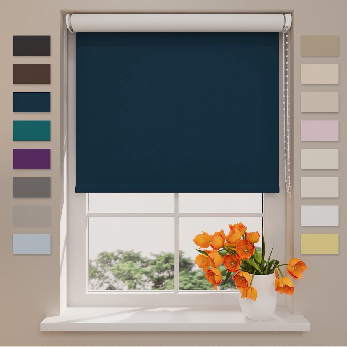 Rolgordijn Easy Verduisterend - Blue - 60 x 190 cm