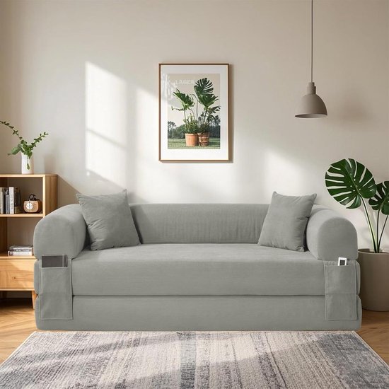 Luxe Uitschuifbare Slaapbank - Grijs - Arqam — afbeelding 2