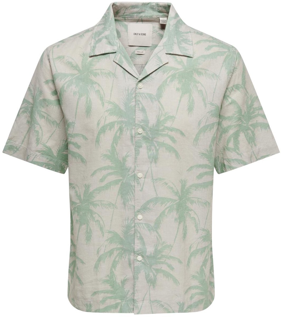 ONLY&SONS - ONSCAIDEN REG FIT AOP LINEN BLEND - Heren - Overhemden
