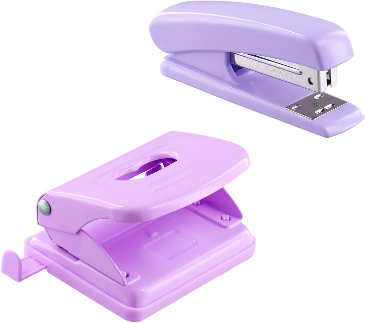 Ergonomische Mini Nietmachine en Gatenperforator in Paars voor Kantoor en Bureau, Handig en Efficiënt Kantooraccessoire