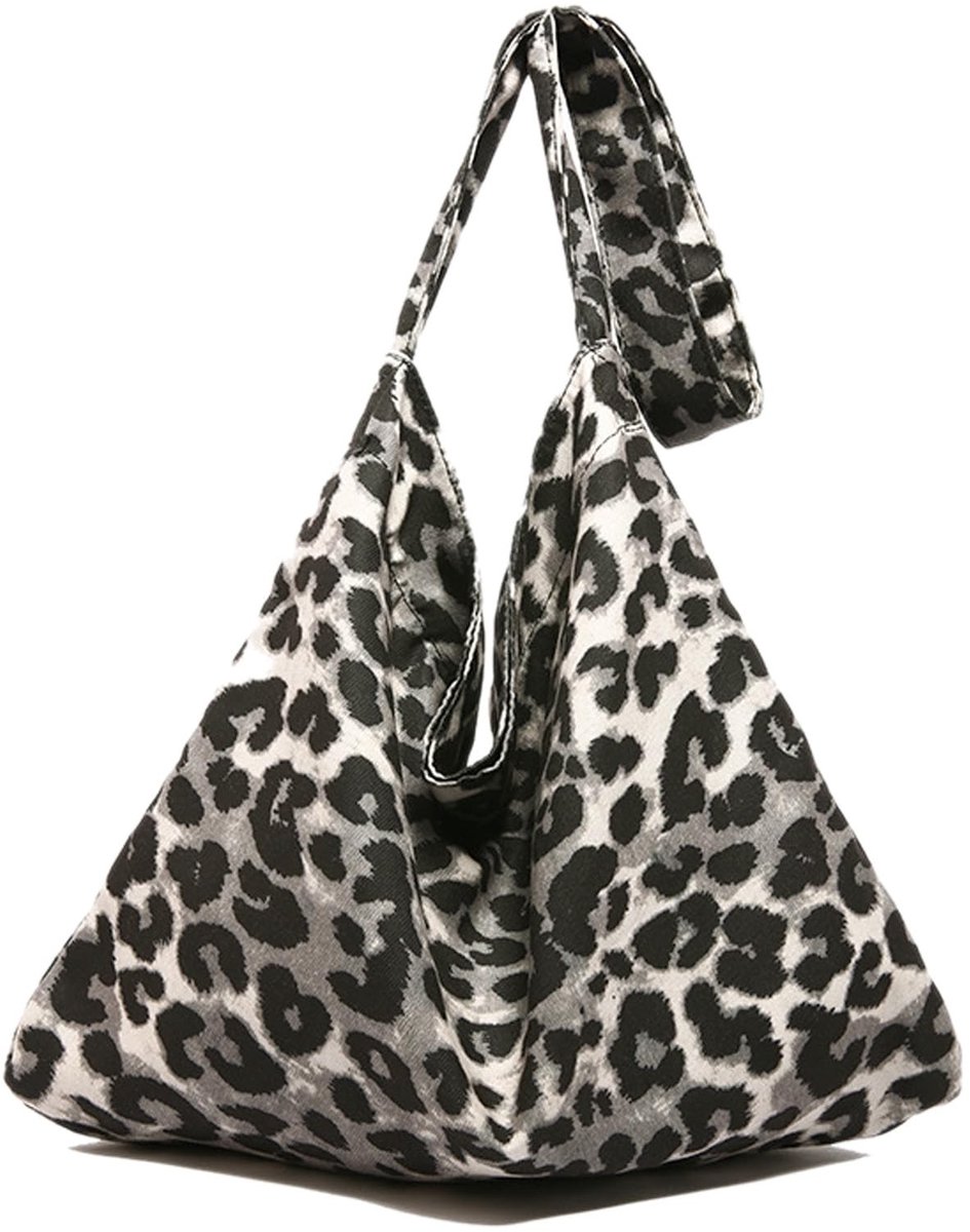 Allecto - Lichtgewicht Schoudertas - Black Leopard Handbag - Met Compartimenten - Dames - Handtas - Mode - Tas