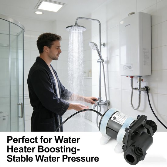aladdien - Mini Circulatiepomp - 12V Waterpomp - Geluidsarm en Energiezuinig - Zwart - Ideaal voor Warm Water Circulatie - Compact en Krachtig — afbeelding 2