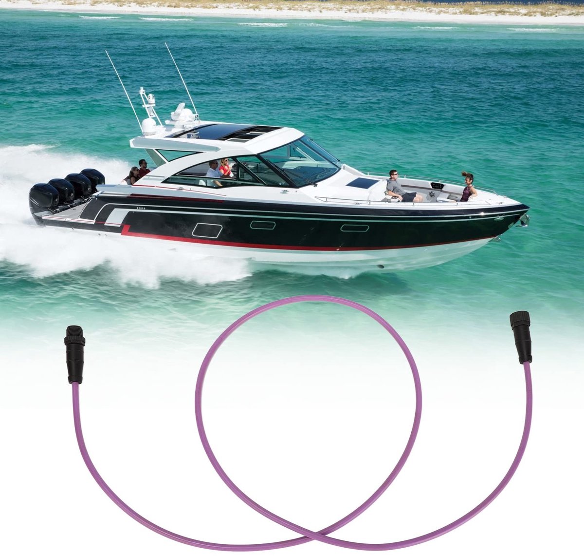 SPHProducts - NMEA2000 Kabel - 5Pin IP67 Waterdichte Connector - 1 m Lange Backbone Drop Kabel - Universeel - Geschikt voor Boot/Jachtserie
