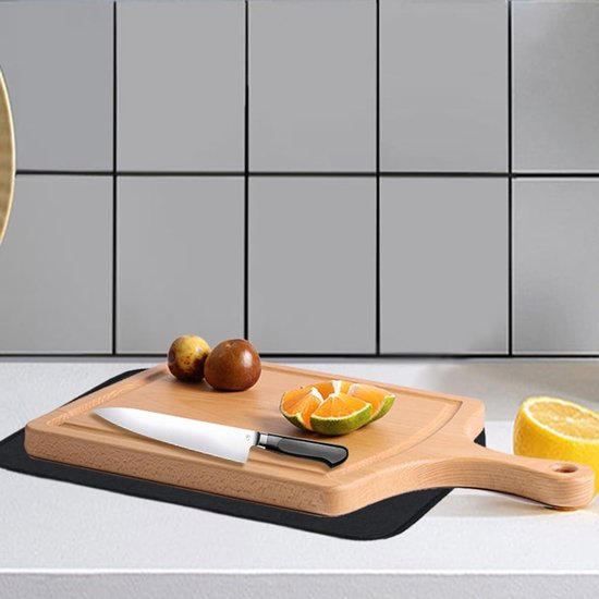 Set van 2 Microvezel Droogmatten, Antislip Warmte-isolatie, Super Absorberend voor Keuken, Bar en Aanrecht, Sneldrogende Drainer Mat 40x45cm (Zwart) — afbeelding 4