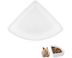 Allecto - Hamster Feeding Bowl - Anti-Flipping Voerbak - Wit - Voer en Waterbak - Geschikt voor Hamsters en Cavia's - Keramische Voerbak