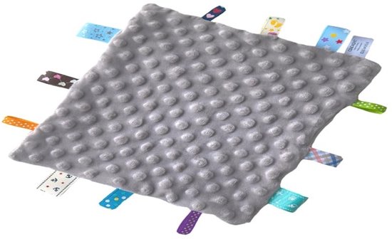 ONF3 - Knuffeldeken - Sensorische Troostdeken - Zacht en Veilig - Grijs - Knuffeldoekje voor Baby's - Perfect voor Baby Shower en Verjaardag van Merkloos — afbeelding 4