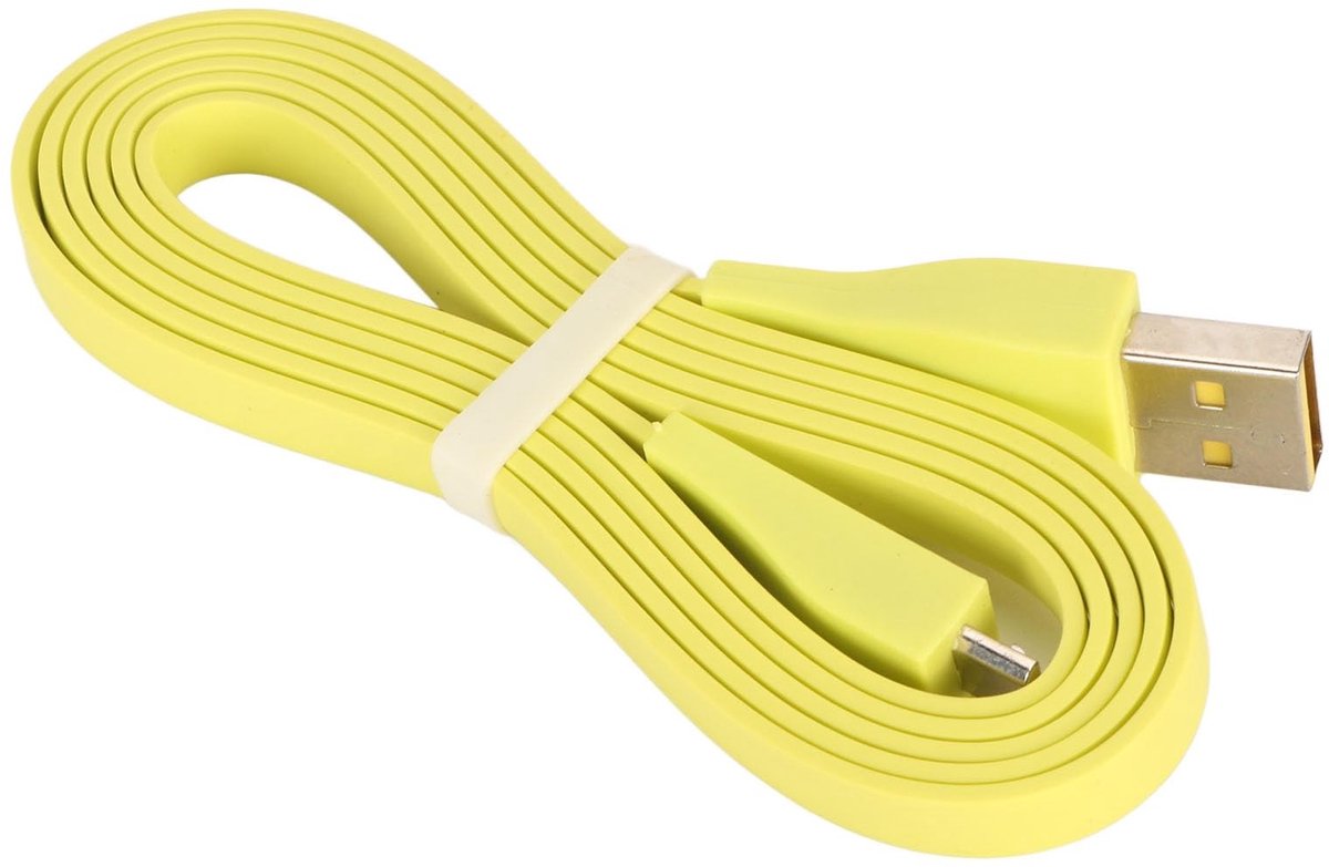 Allecto - Snoervervanging - Micro USB kabel - Duurzaam PVC materiaal - Fluorescerend geel - Compatibel met UE Boom - 1,2 meter