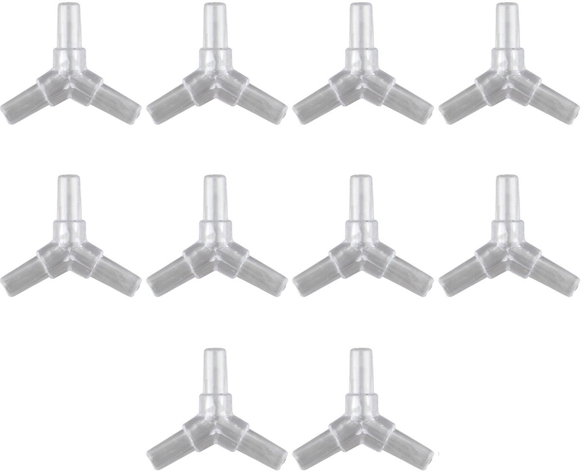 Allecto - Aquarium Luchtaansluitingen - 10x Luchtaansluitingen - Plastic Air Valve Connectors - 4mm - Waterdicht - Luchtpomp - Geschikt voor Aquari...