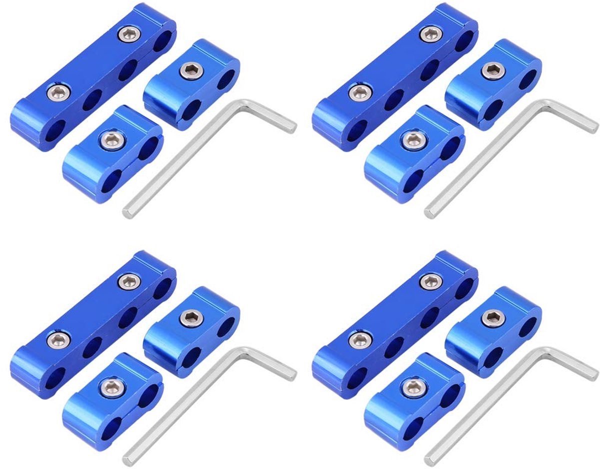 Allecto - Aluminium Braided Motor Spark Plug Wire Hose Separator Clamp Fitting Kit - 12 Stuks - Voor 8mm 9mm 10mm - Hoogwaardige Klemmen - Geschikt..