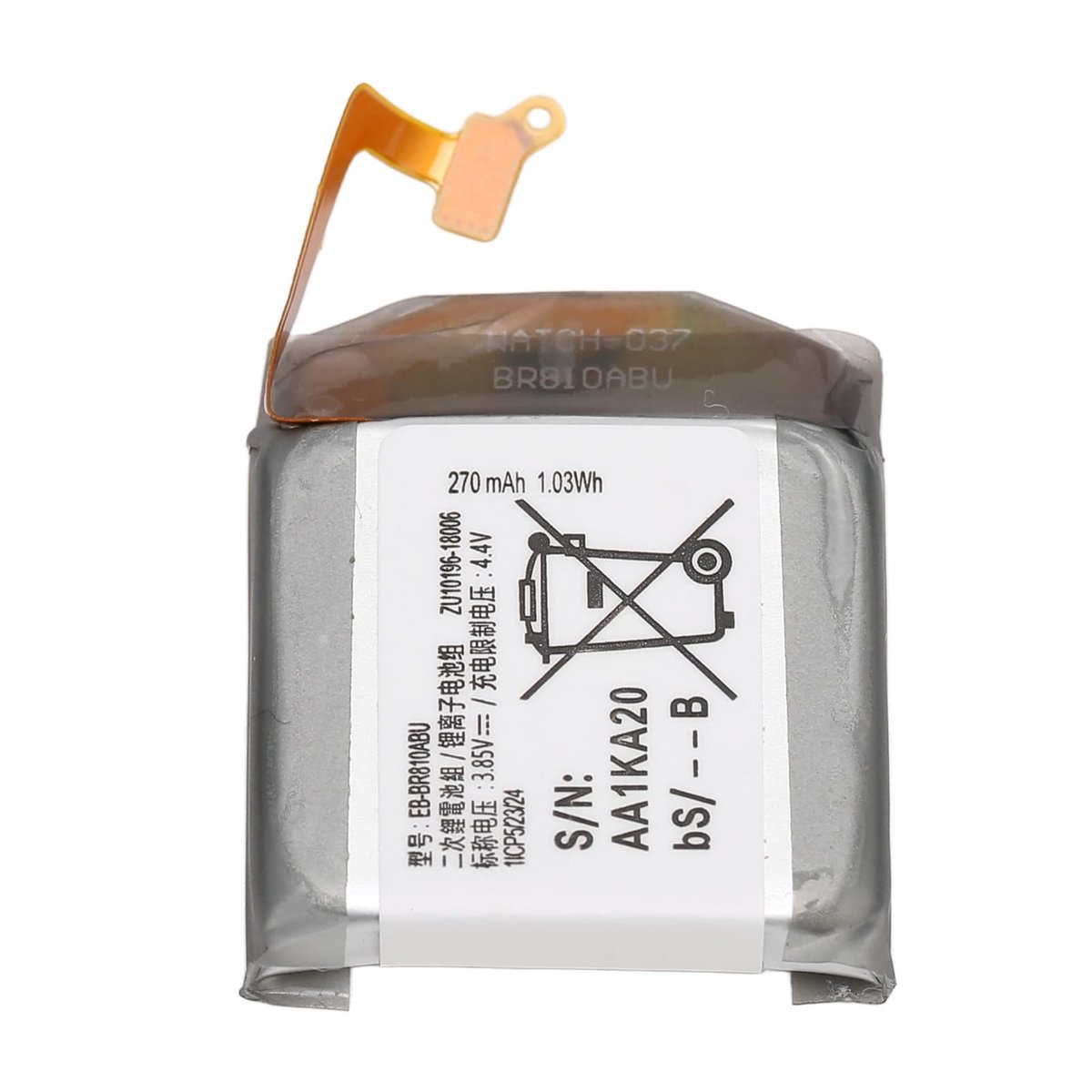 Allecto - Vervanging batterij - Lithium-ion - 42 mm - Geschikt voor Galaxy Watch - 1,03 Wh - 270 mAh
