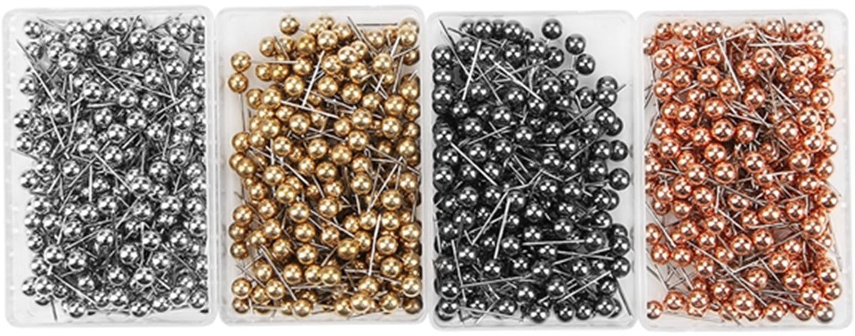 Allecto - Kleurige Couture Pins - 800 stuks - Inclusief transparante opbergdoos - Perfect voor naaien en creatief werk - Handige accessoires - Id