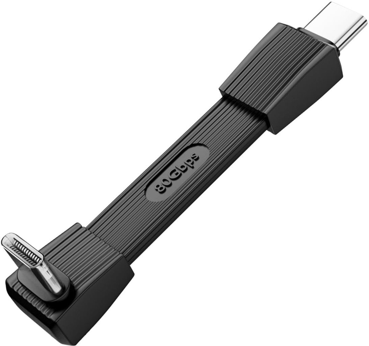 QIANRENON 90° USB C 4.0 Kabel - Ultra Kort 51mm, Snelle Oplading & Datatransfer