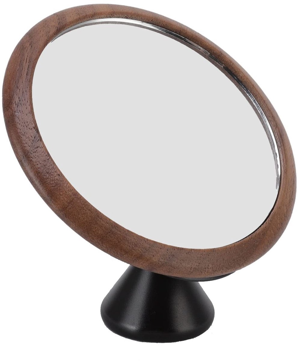 Allecto - Espresso spiegel - Koffiestroom waarneming - 360° weergave - Walnoot en zwart - Compact en stijlvol - Geschikt voor koffiezetters - 2,4 i..