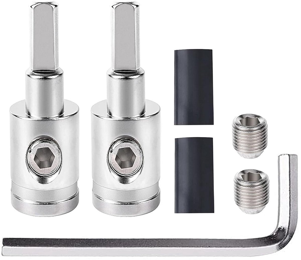Allecto - Draad Reducer - Car Radio Adapter - Messing met Nikkel Coating - 4m naar 8m - Versterker Connector - 2 Stuks - Geschikt voor Auto - Com