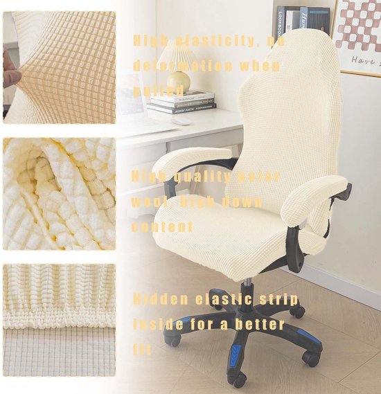 Allecto - Gaming Chair Slipcover - Wasbaar - Comfortabel - Beige Wit - Non-slip - Geschikt voor Gaming Chair, Computer Chair, Office Chair van Allecto — afbeelding 2