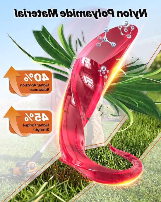 Lawn edger spoelen voor grasmaaiers, trimmerdraad spoelen, Ø 1.65 mm, 3 m lengte, 16 reserve spoelen en 4 doppen voor optimale grasafwerking — afbeelding 2