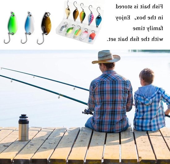 Set van 10 Spinner Spoons voor Vissen, Ideaal voor Forel, Snoek en Karper, 2.5g/3.5g/5g — afbeelding 2