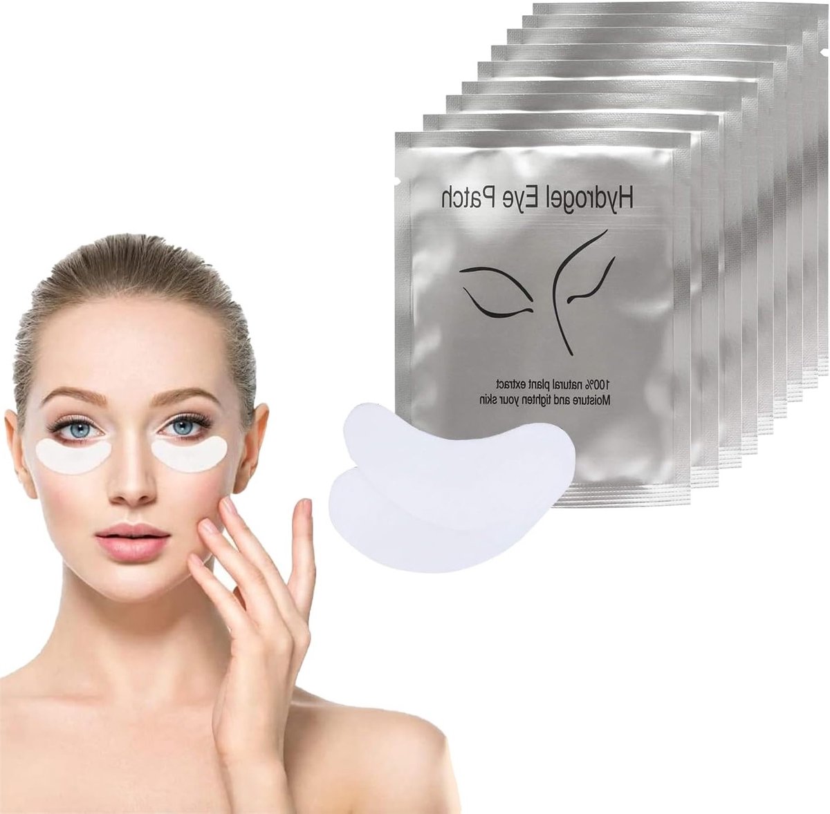Set van 100 Collageen Gel Oogpatches voor Wimperextensions en Make-up, Schoonheidstools voor Ogen