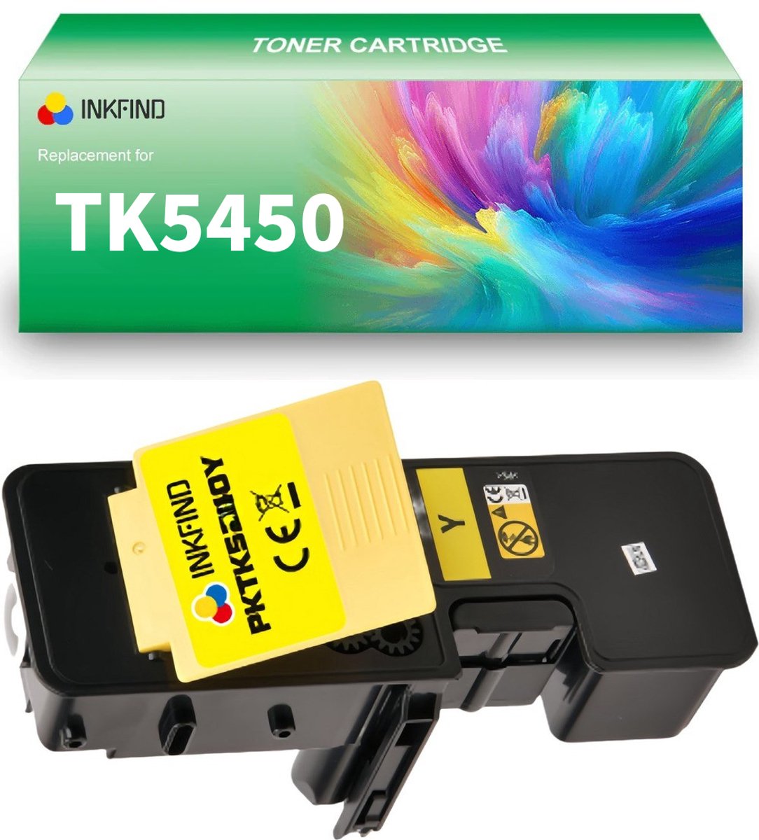 INKFIND TK-5450 Geel tonercartridge compatibel met Kyocera TK5450 TK-5450 Geel geschikt voor Kyocera ECOSYS PA2600cwx/PA2600cx/MA2600cwfx/MA2600cfx - 1-pack Geel