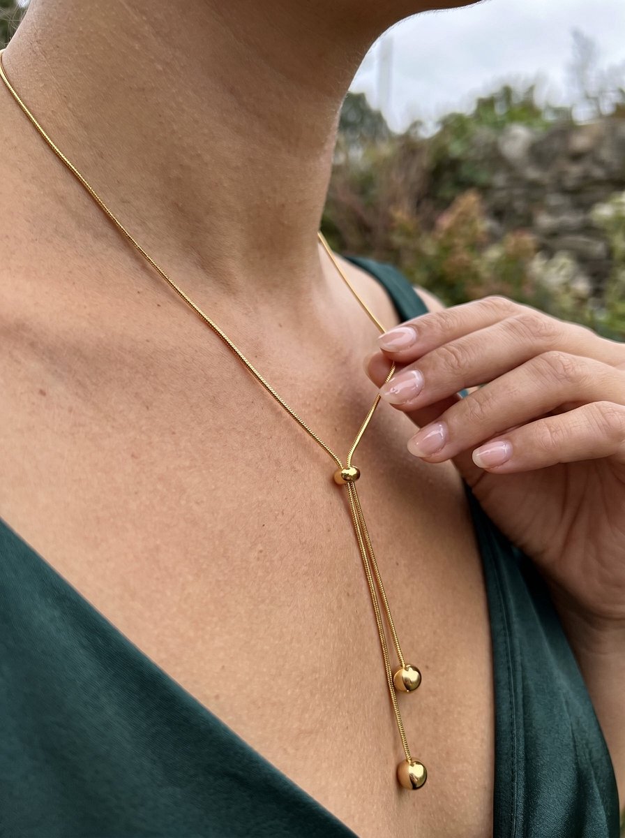Anelplus Gouden Halsketting met elegante vorm – Trendy & Stijlvol