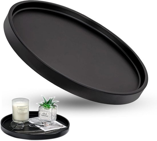 Foto: Decoratieve rond serving tray van 25 cm antislip oppervlak voor dishes en dranken ideaal voor feesten thuis en horeca