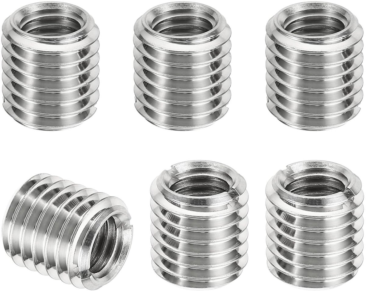6-delige Draadadapter Set M14 x 2 naar M10 x 1.5, Stalen Reducer en Reparatie-insert voor Schroefdraadverbindingen, 15mm Verbetering van Bevestigingssystemen