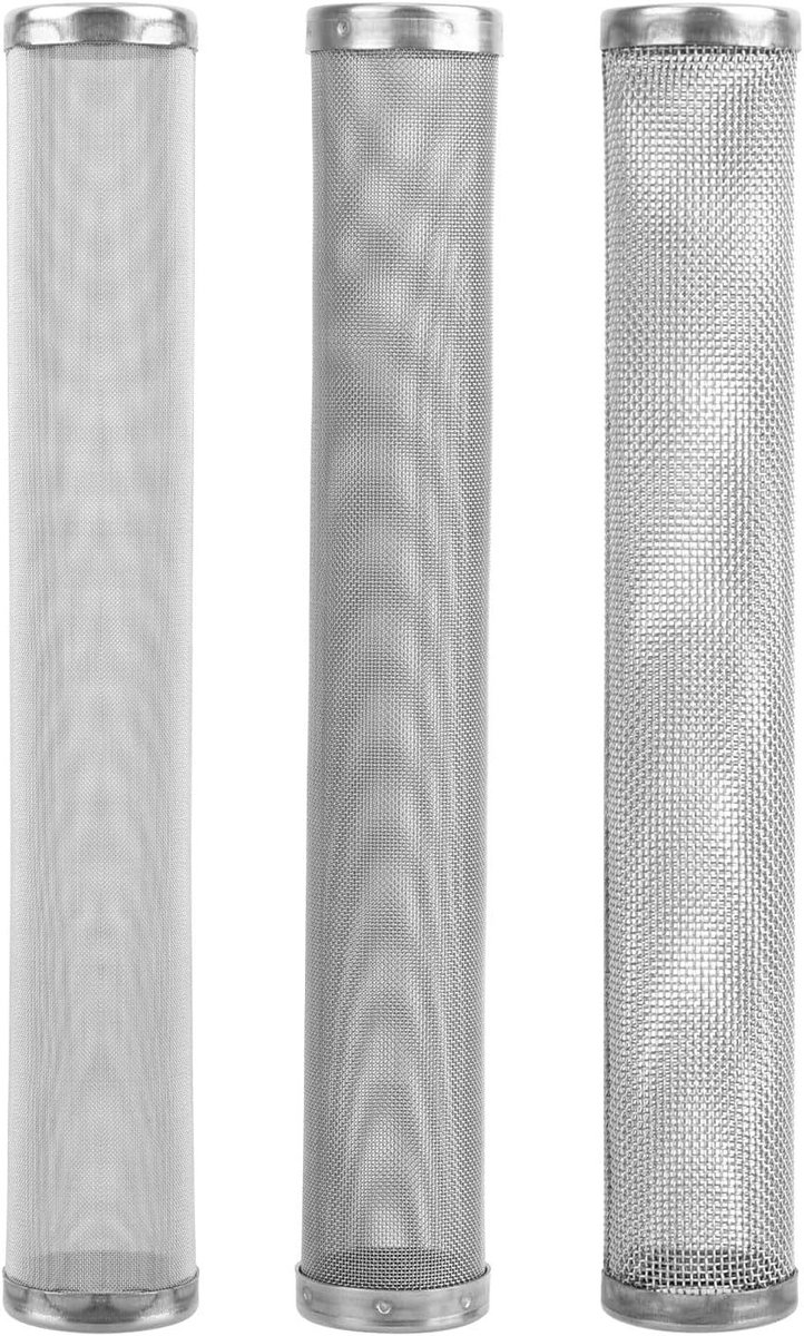 Vloeistofspruitstukfilter voor Verfspuit - Compatible met Titan Impact - 30, 60, 100 Mesh - Elite 2000 en Meer Modellen - Geschikt voor PowrPin - Blauw/metaalkleurig.