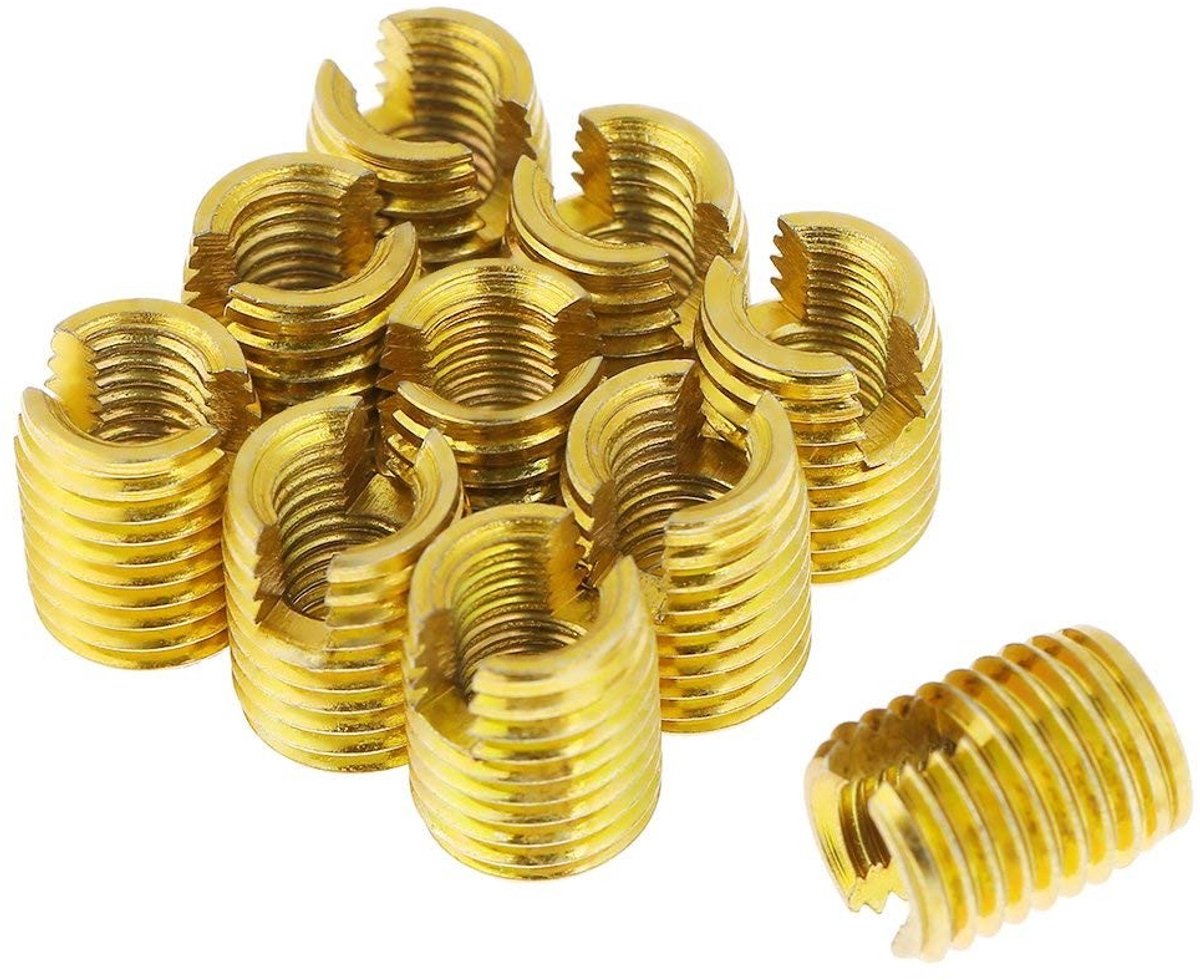 Allecto - Zelftappende Inserts - M8 x M5 x 10mm - Sterke Draadverbindingen - 10 Stuks - Hoogwaardige Kwaliteit - Geschikt voor Verbeteren van Draad...