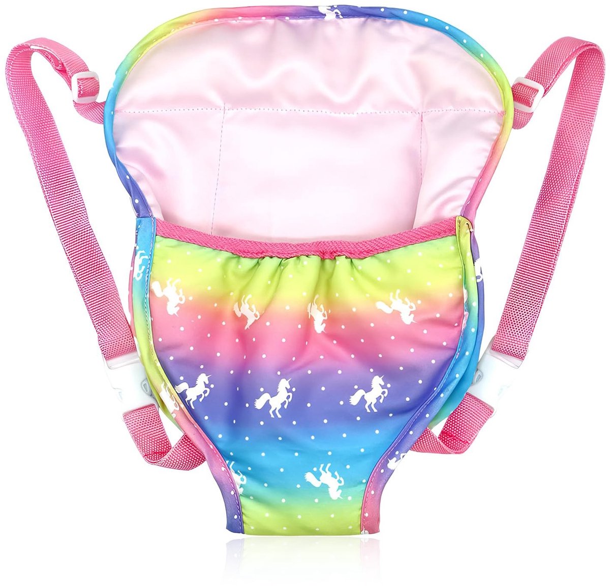 aladdien - Rugzak voor Poppen - 45 cm met Verstelbare Schouderbanden - Regenboogkleuren - Ideaal voor Kinderen - Geschikt voor Poppen - Speelgoed Ru..