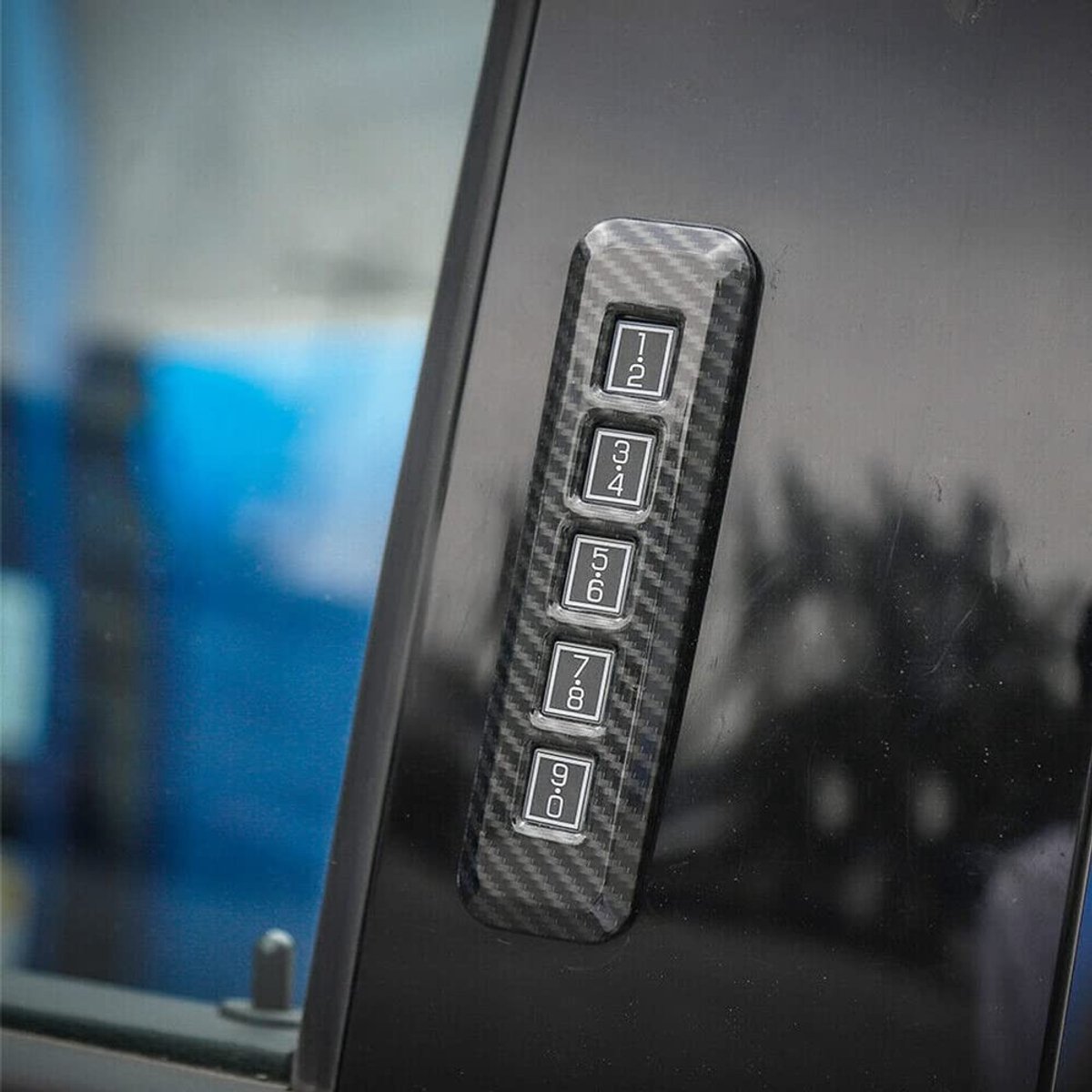 Allecto - Auto Pillar Post Toetsenbord Set - ABS Koolstofvezel - Zwart - Decoratief Frame - Geschikt voor F*ord F150 2015+