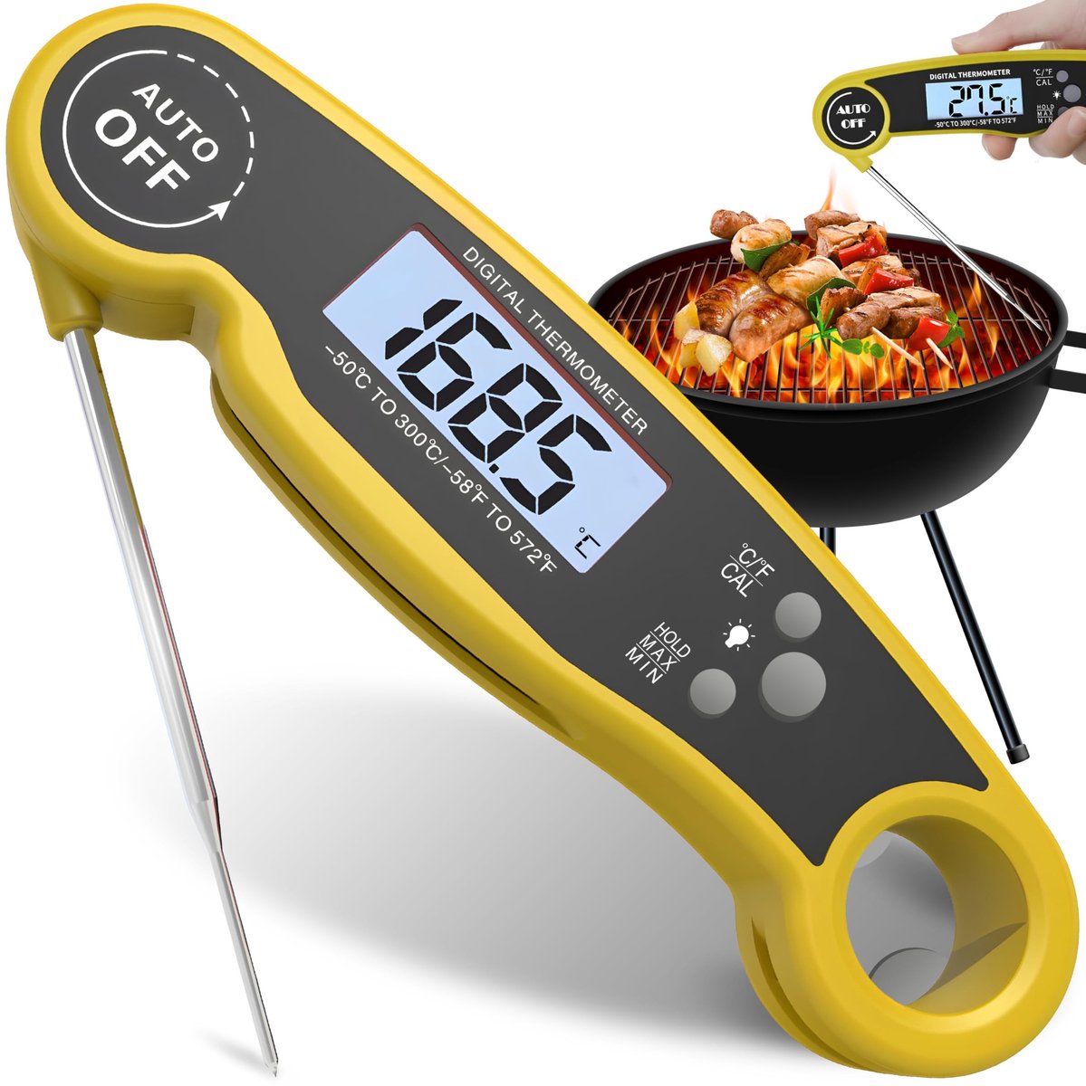 Retoo Digitale Vleesthermometer - Grill- en Keuken Thermometer met LCD Scherm