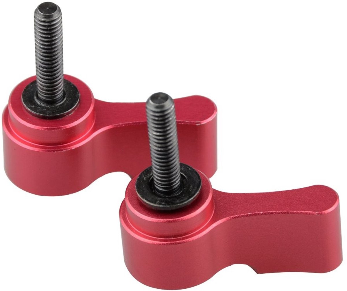 Allecto - Draaiknop 15mm - Verstelbare duimhefschroef - Set van 2 - Rood - Handige accessoires - Fotografie gereedschap - Geschikt voor camera - Dr..