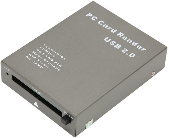 USB PCMCIA Kaartlezer – Ondersteunt 20 MB – 20 GB, USB 2.0, Plug-and-play, Inclusief Datakabel, Voor PC