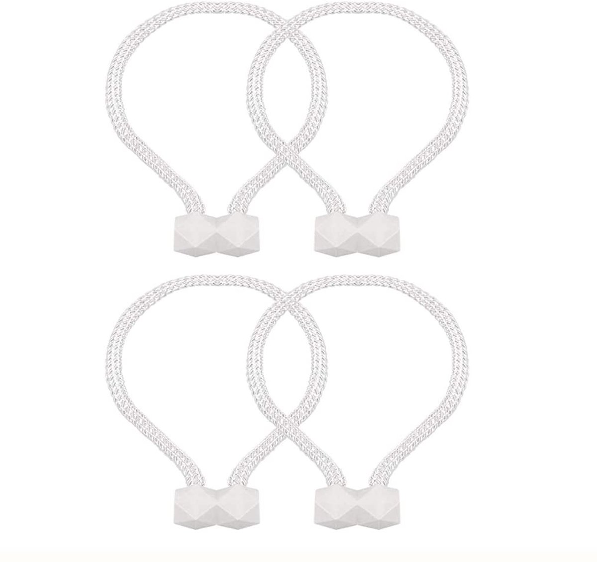 Allecto - Magnetische Gordijn Klemmen - 4 Stuks - Gebruiksvriendelijk en Elegant - Wit - Gordijn Clips - Perfect voor Thuis en Kantoor - Decorati