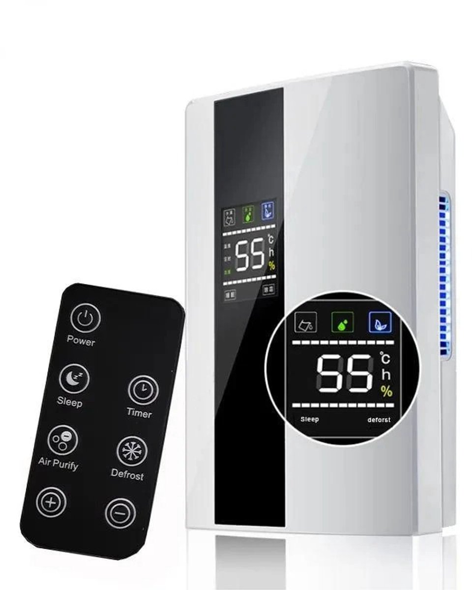 Stervia Luchtontvochtiger - Luchtreiniger - Air Purifier - H13 HEPA Filter - Fluisterstil 25 dB - Wit - 37.5 x 24.5 x 13.7 cm — afbeelding 1