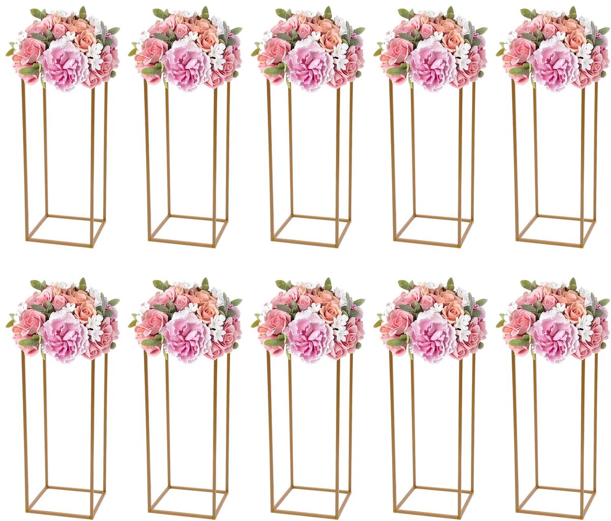 Cherrys Finds - Plantenstandaard - Bloemenstandaard - Bloemenrek - Bloemenhouder - 10 Stuks - Bruiloft - Decor - Goud