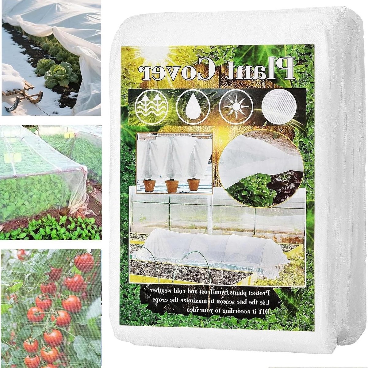 Winter fleece voor planten, vorstbescherming en insectenwering, herbruikbare dekens voor de tuin, 2 x 5 meter