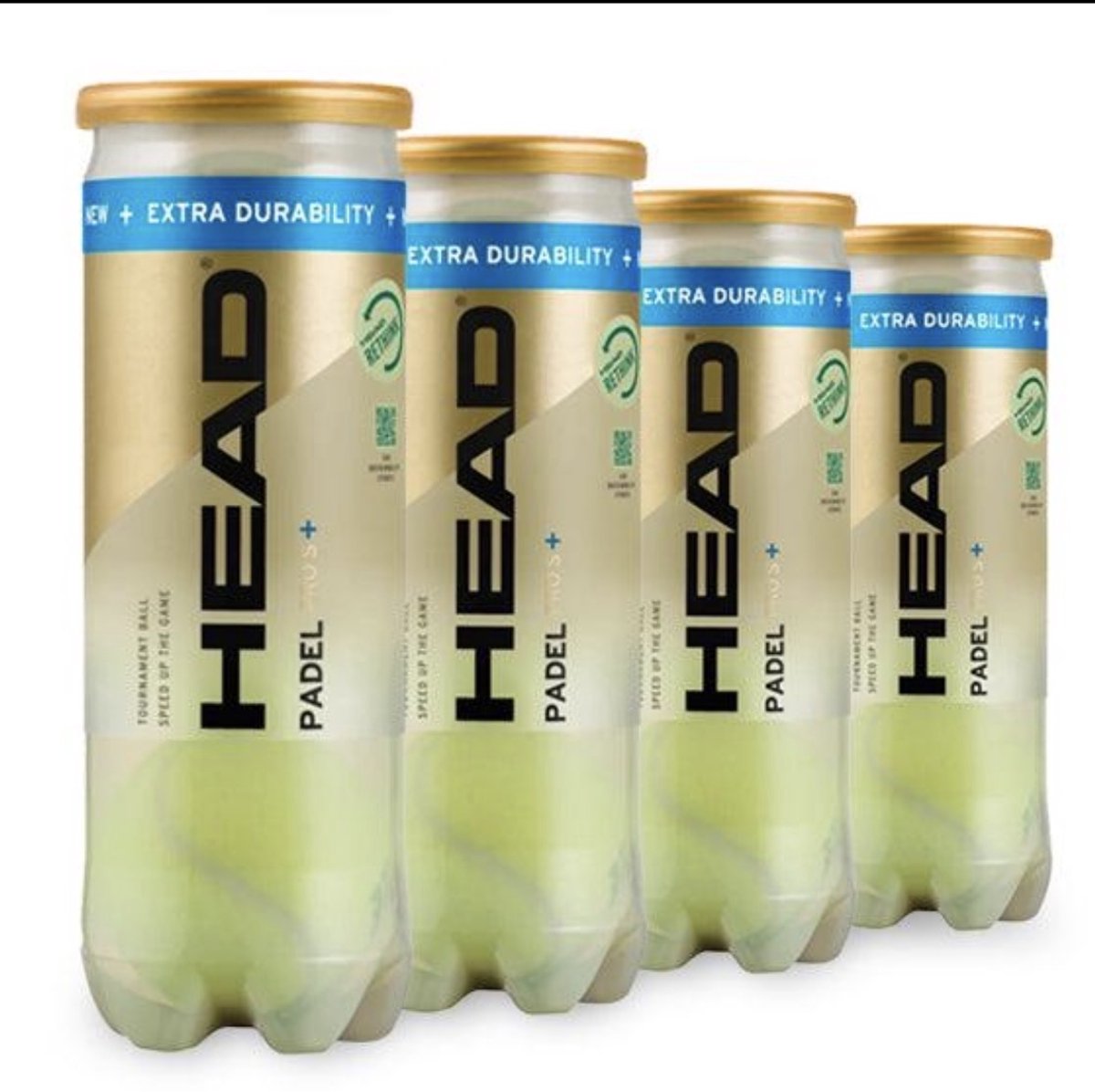 HEAD Padel Pro S+ padelballen – 4 blikken 12 Ballen Geel